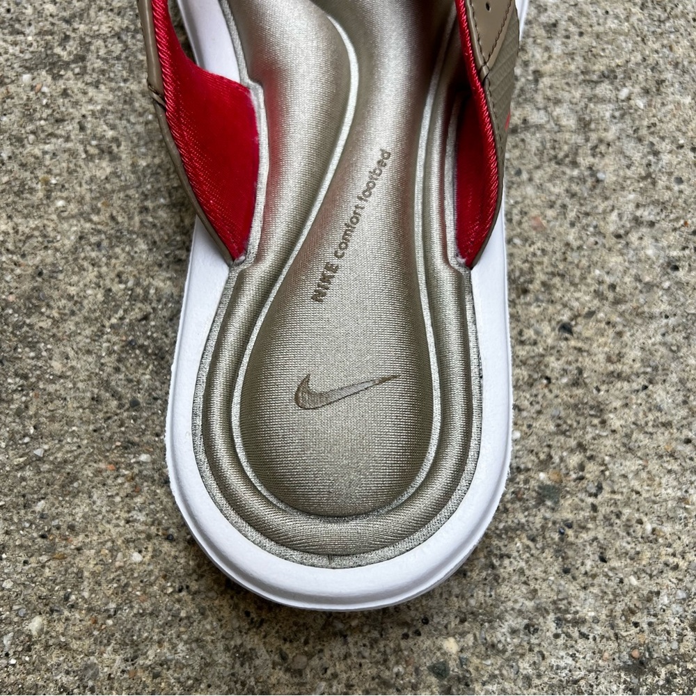 WMNS NIKE COMFORT THONG LIGHT PINK MAGENTA MEDIUM TAN GREY WHITES CORAL FOOTBED - Picture 5 of 14